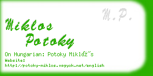 miklos potoky business card